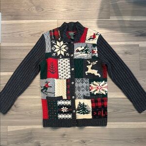 Ralph Lauren Patchwork wool Cardigan Sweater